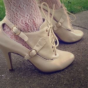 Ivory Lace-Up Booties