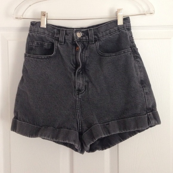 High rise American Apparel charcoal jean shorts