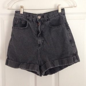 High rise American Apparel charcoal jean shorts