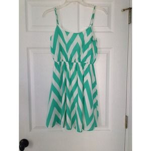 Green Chevron Dress