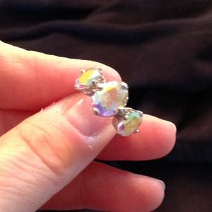 Three stone Opalescence topaz ring