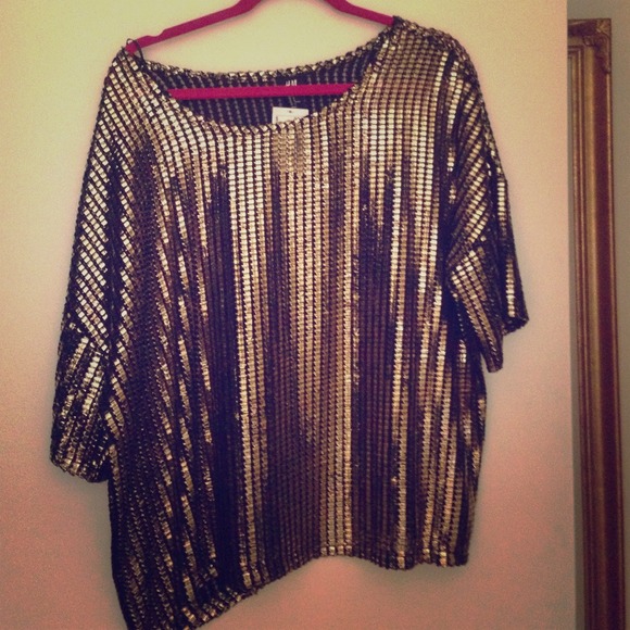 Gold and black disco-esq top
