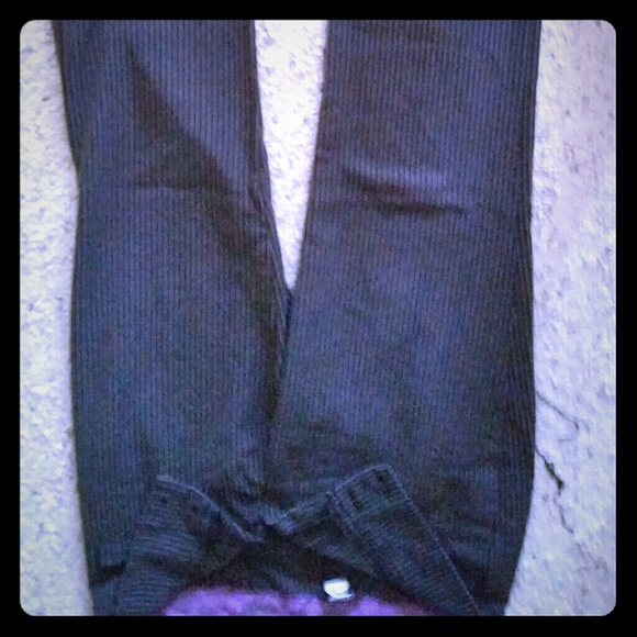 Deb pin striped black and grey pants with purple