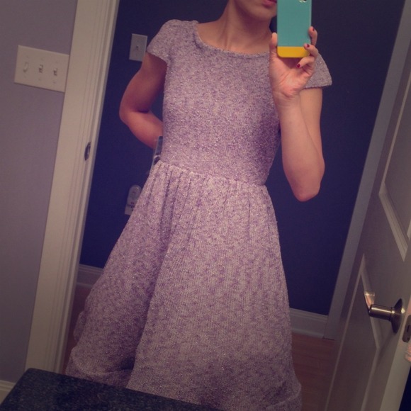 Alice and Olivia purple shimmer knit dress