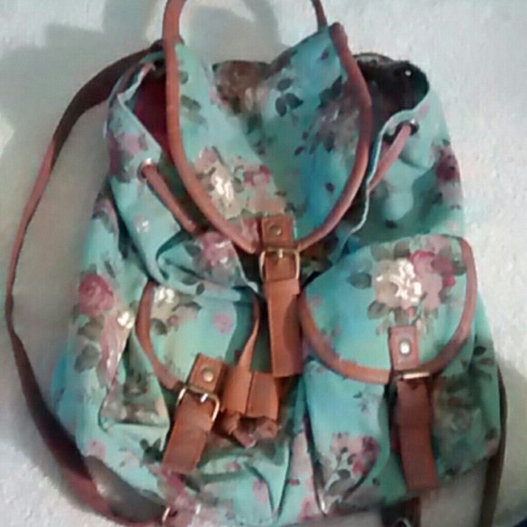 Floral print back pack ; ?