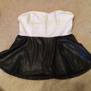 Leather Peplum Top