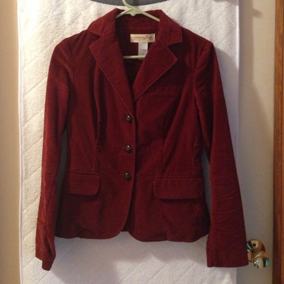 Burgundy jacket- Victoria secret- London jeans
