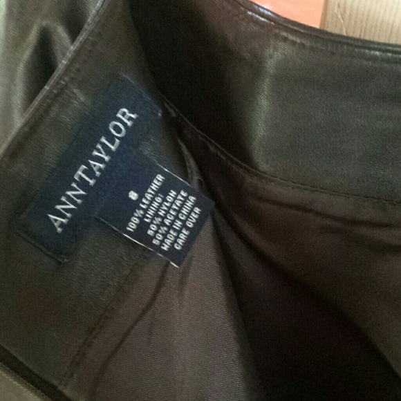 100% Leather Skirt (Brown) from Ann Taylor - Picture 2 of 3