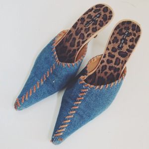 Vintage Denim Pointed Heels