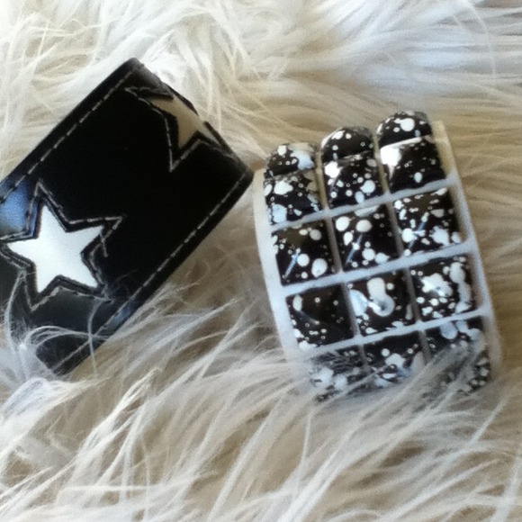 Leather bracelets studded and stars