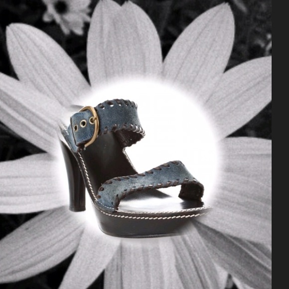 Coach Shoes - 💙HP🎉Coach Blue Suede Heels💙