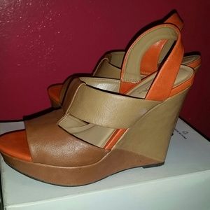 Tan & Orange Wedges