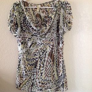 Shear print blouse