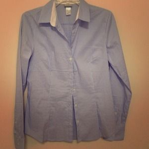 Striped blue and white button down hm