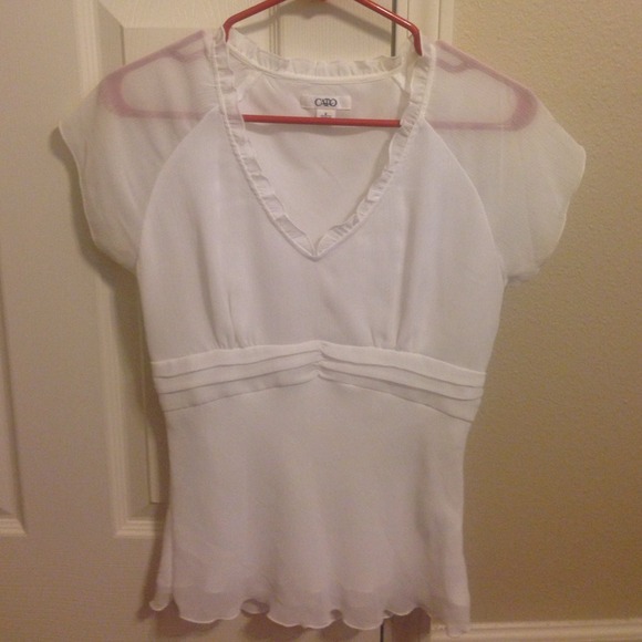 White sheer blouse from Cato