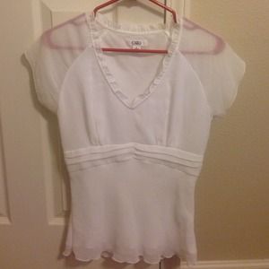 White sheer blouse from Cato