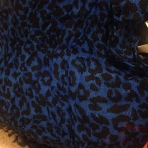 Blue Leopard print scarf