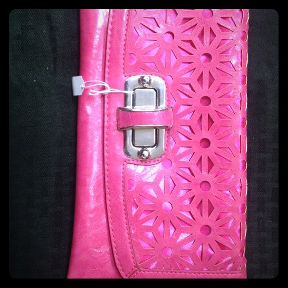 Pink Leather Clutch - Picture 1 of 1