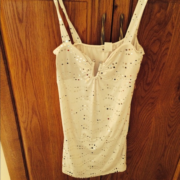 White Dress with silver dots. size L - new