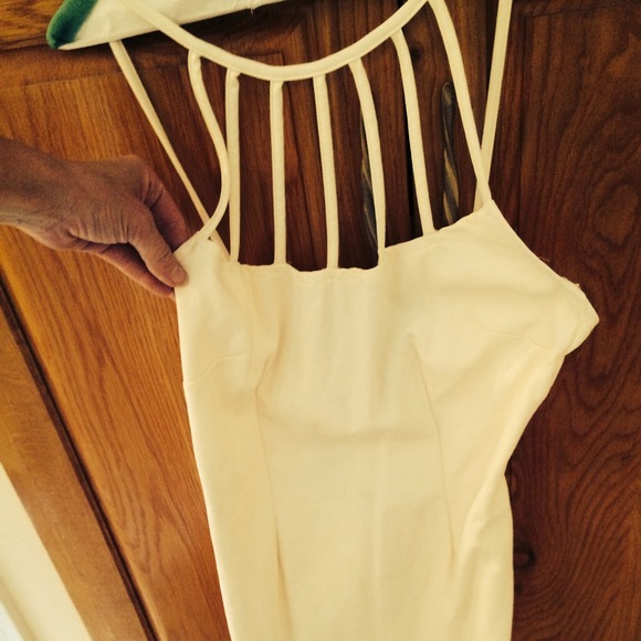 White Pleather mini dress - fredericks - size 12