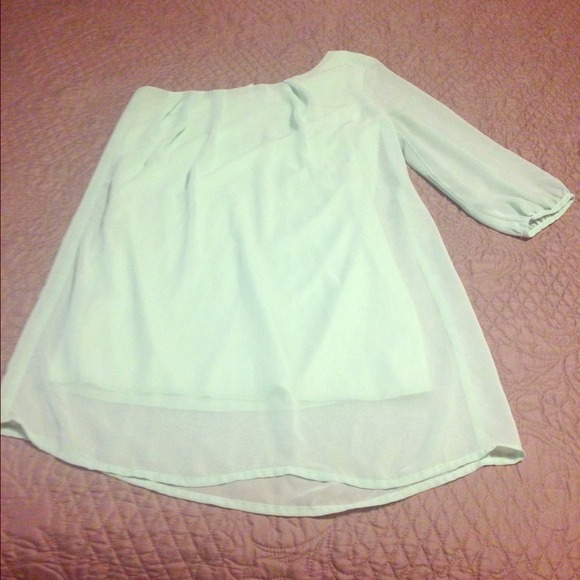 mint one-shoulder dress