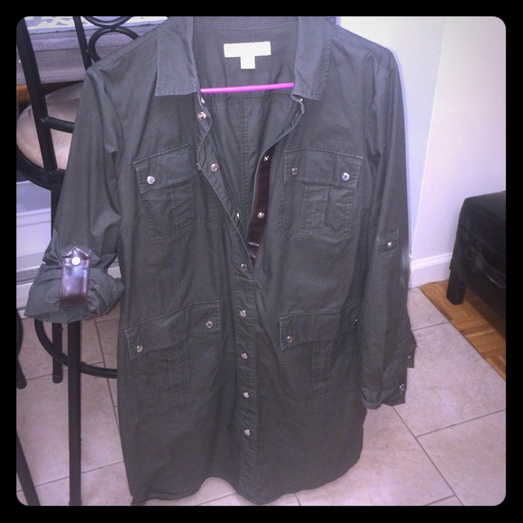 Kors leather hunter green dress. Hello fall!