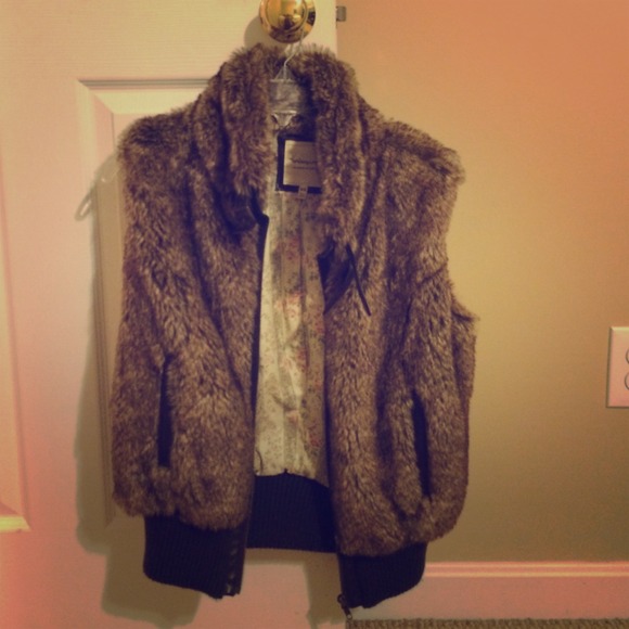 Faux fur vest.