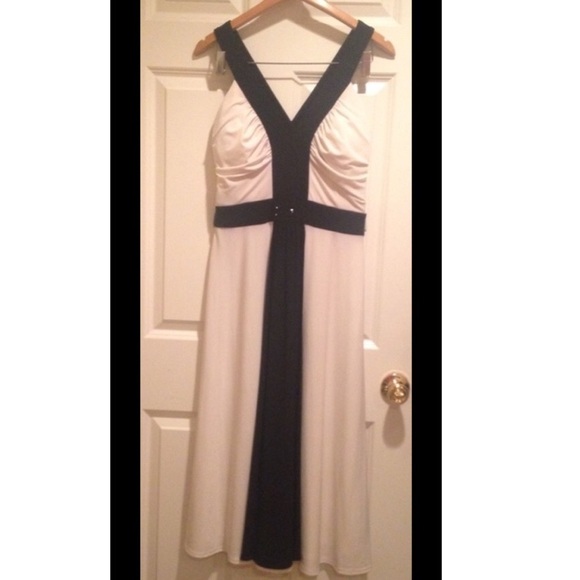 Black and white gown