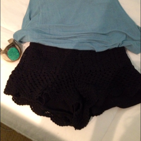 Black H&M lace shorts