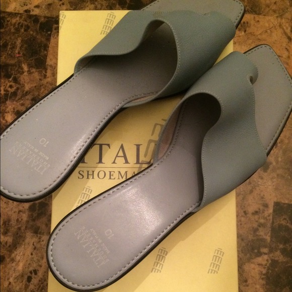 Sky blue slip on shoes made in Italy**REDUCED**