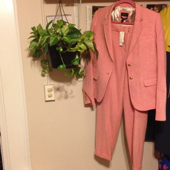 ⛔️SOLD EBAY ROMANCE PINK WOOL HERRINGBONE SUIT - Picture 3 of 4