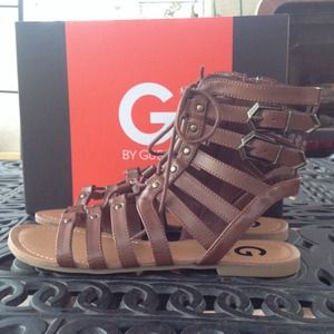 G By Guess gladiator sandals!