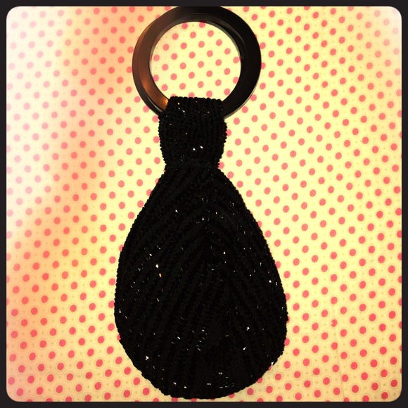 Bar III Black Sequined Clutch filled with goodies!