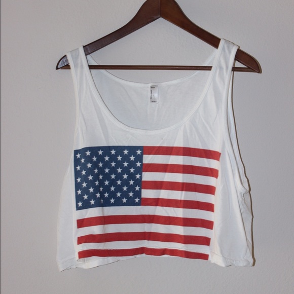 AMERICAN APPAREL** American flag crop top❤️🇺🇸