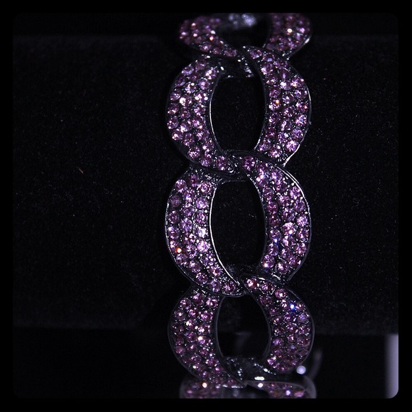 Purple pave chain link bracelet