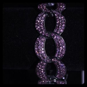 Purple pave chain link bracelet