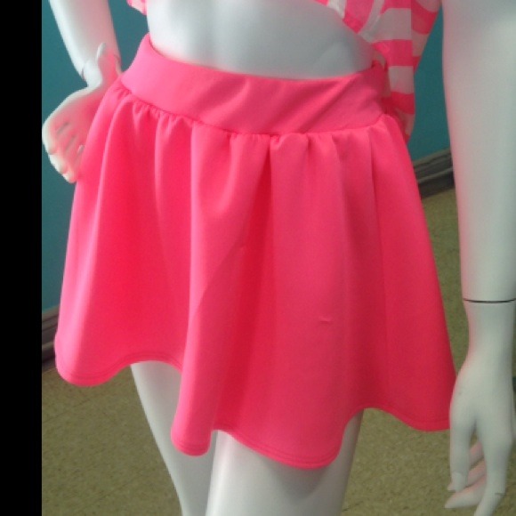 Hot pink skirt elastic waist