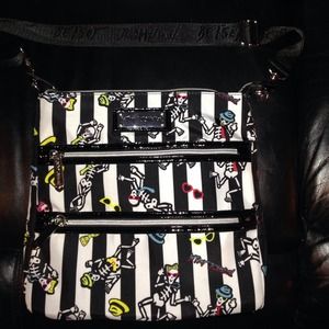 Betsey Johnson 3 zip compartment crossbody bag
