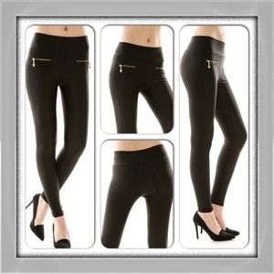 Black Zipper Leggings