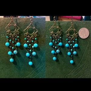 blue beads earrings