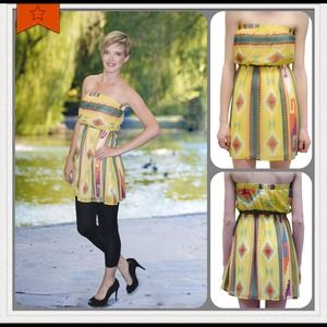 Yellow Aztec Print Dress