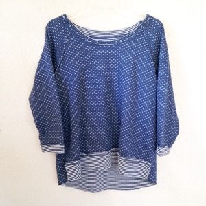 👠SOLD👠 Reversible polka dot & stripe top