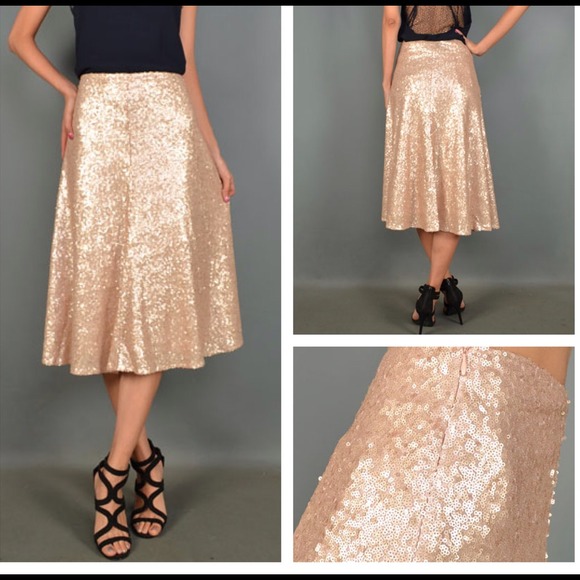 Champagne sequin skirt