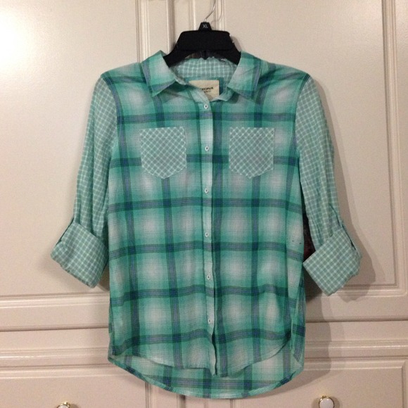 Green Plaid Button Up Shirt / Arizona / Small - Picture 1 of 4