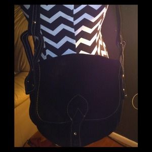 Vintage black suede purse.