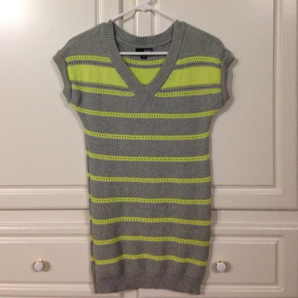 A.N.A. / Lime Green & Grey Sweater Tunic / Small - Picture 1 of 2