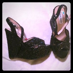Steve Madden platform sequin wedges