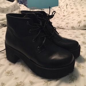 Black Platform Ankle Boots