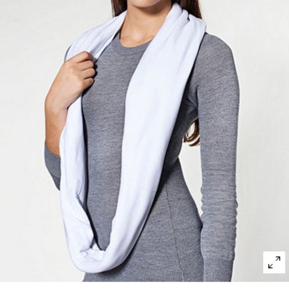 White Unisex Circle Scarf