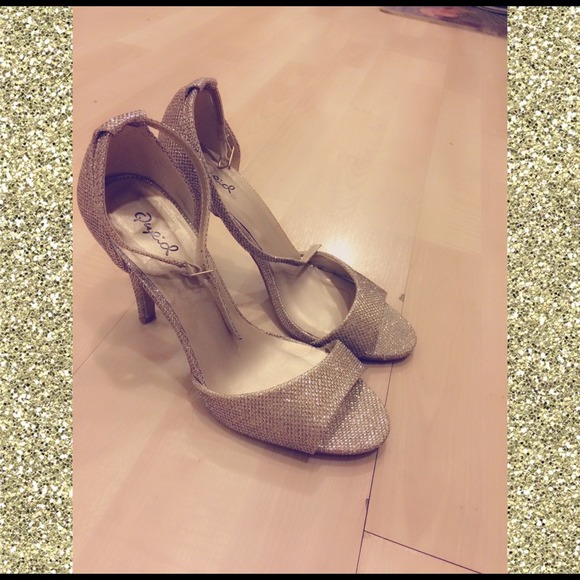 Gold ankle strap Heels